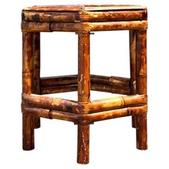 Vintage Tortoise Bamboo Orchid Stand