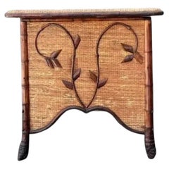 Vintage Tortoise Bamboo Sewing Box