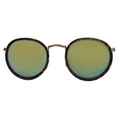 Vintage tortoise green mirrored lens sunglasses