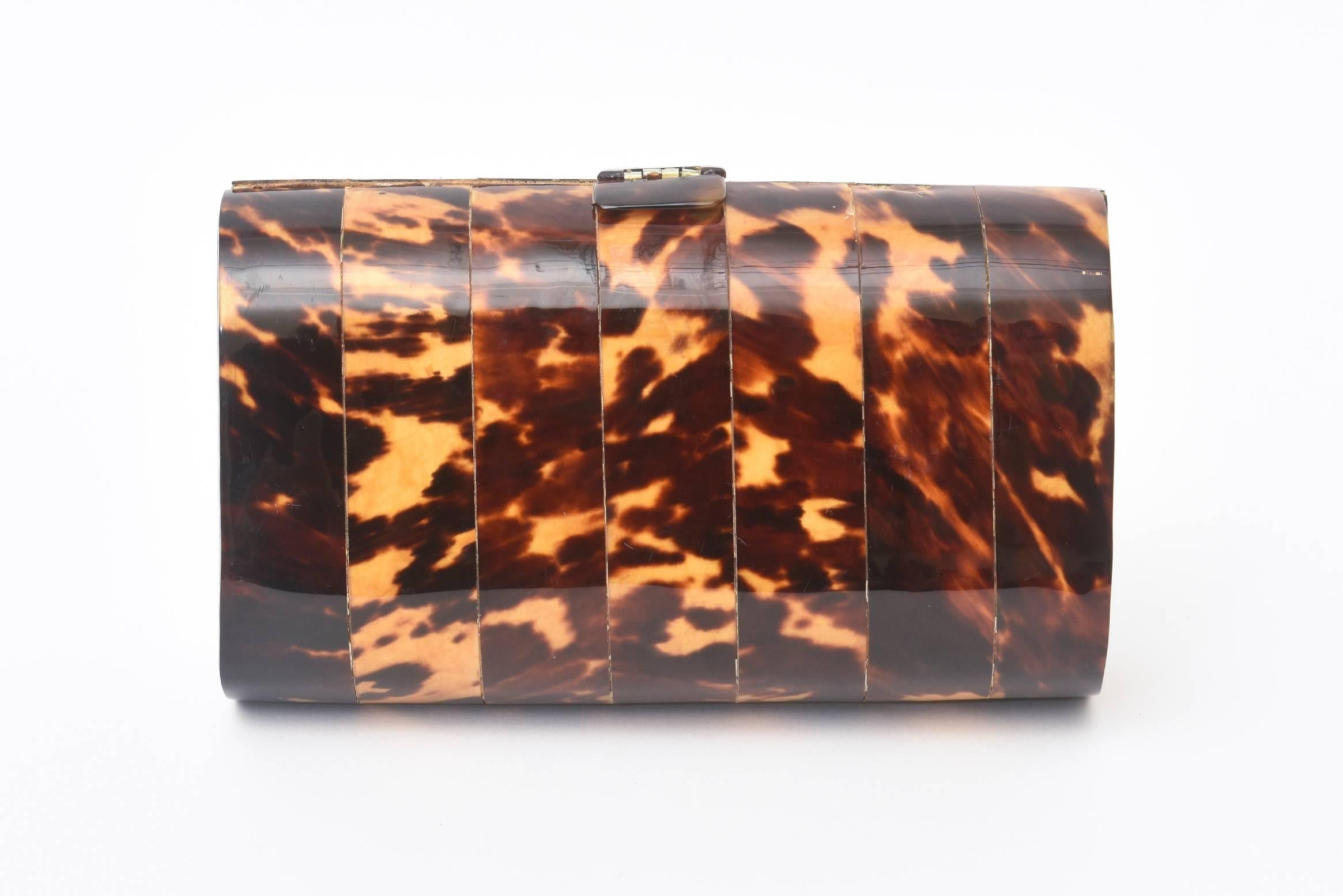 tortoise shell clutch bag