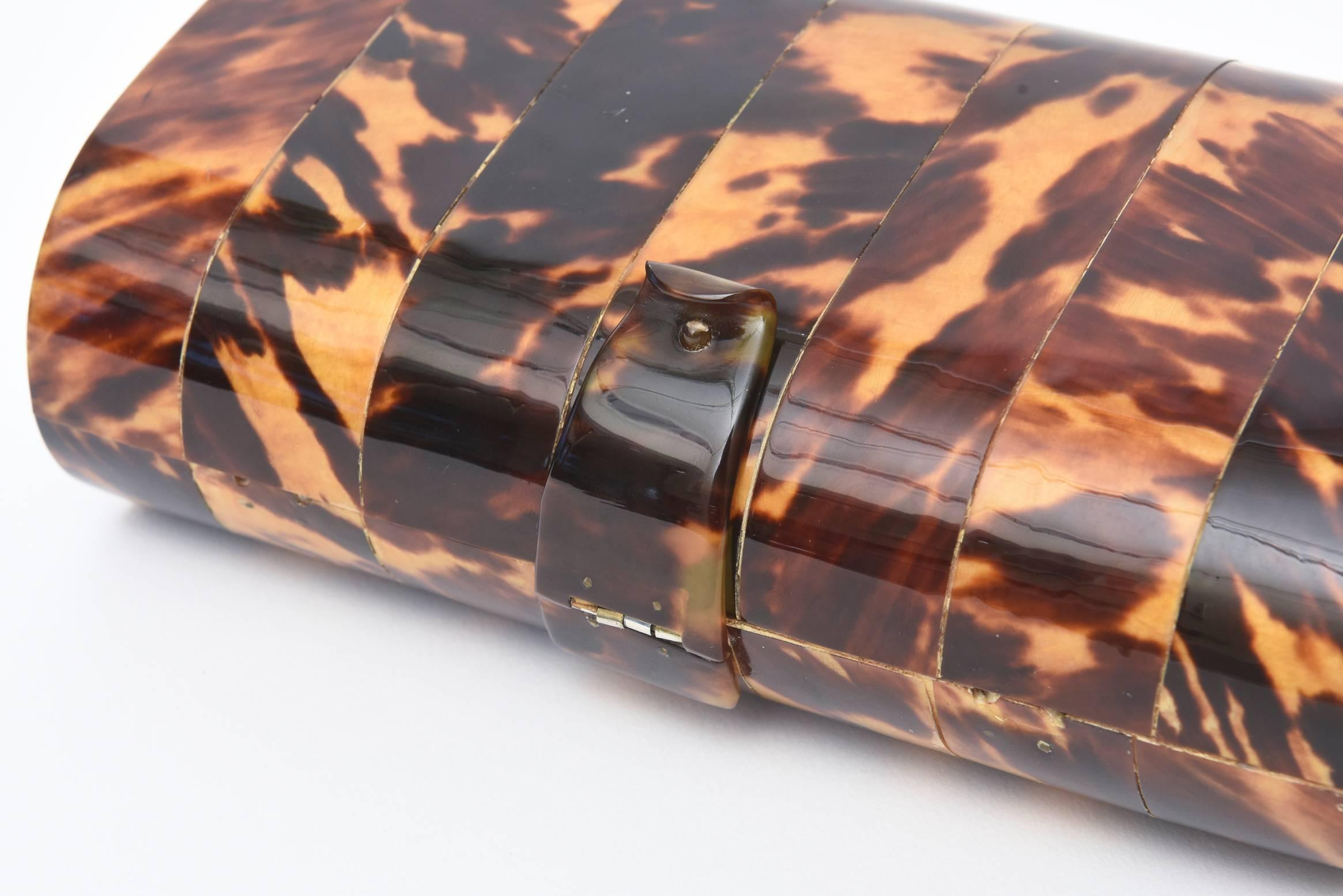 tortoise shell clutch purse