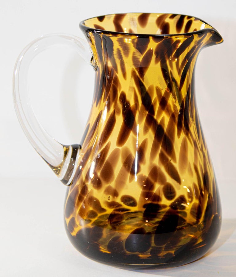 Sold at Auction: Glass Juice Pitcher With 5 Glasses