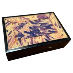 Vintage Tortoiseshell Inlay Wooden Box