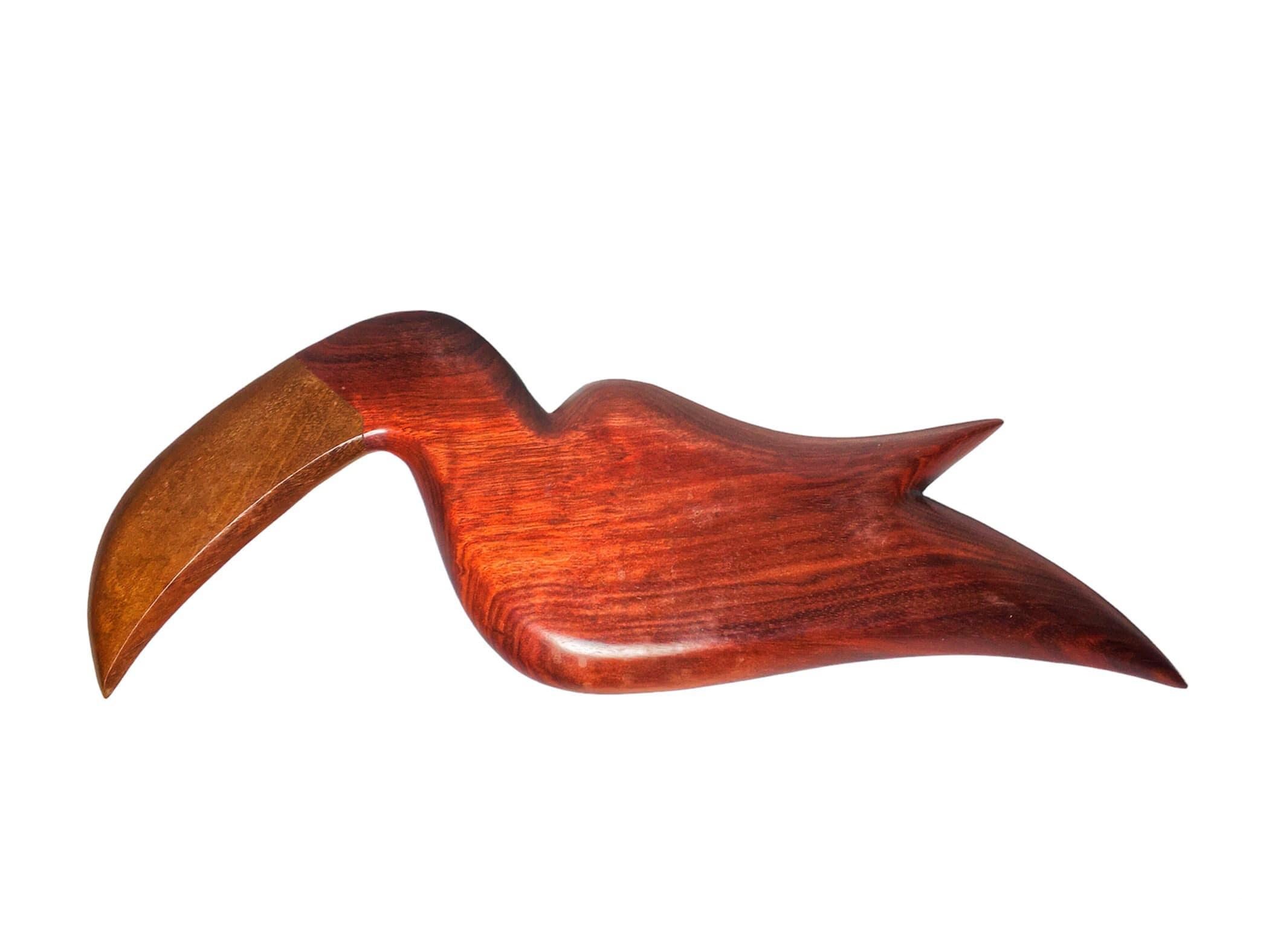 Mid-20th Century Vintage Toucan Shaped Teak Wood Serving Tray, Snack Bowl For Sale
