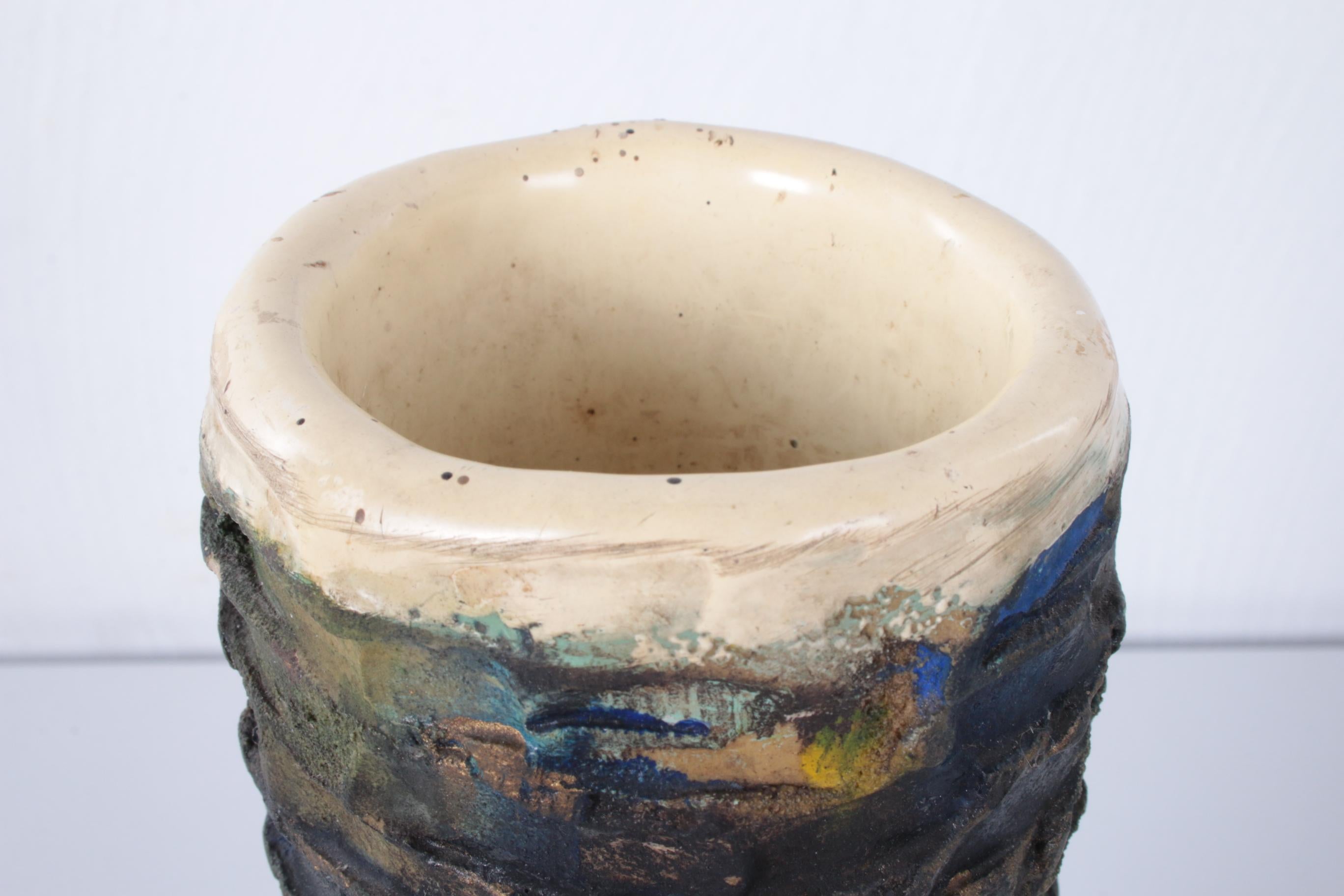 Vintage Tough Rugged Ceramic Vase Denmark, 1960s For Sale 2