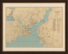 Vintage Tourist Map of Istanbul (Constantinople), Bosphorus & Marmara Sea, c1950
