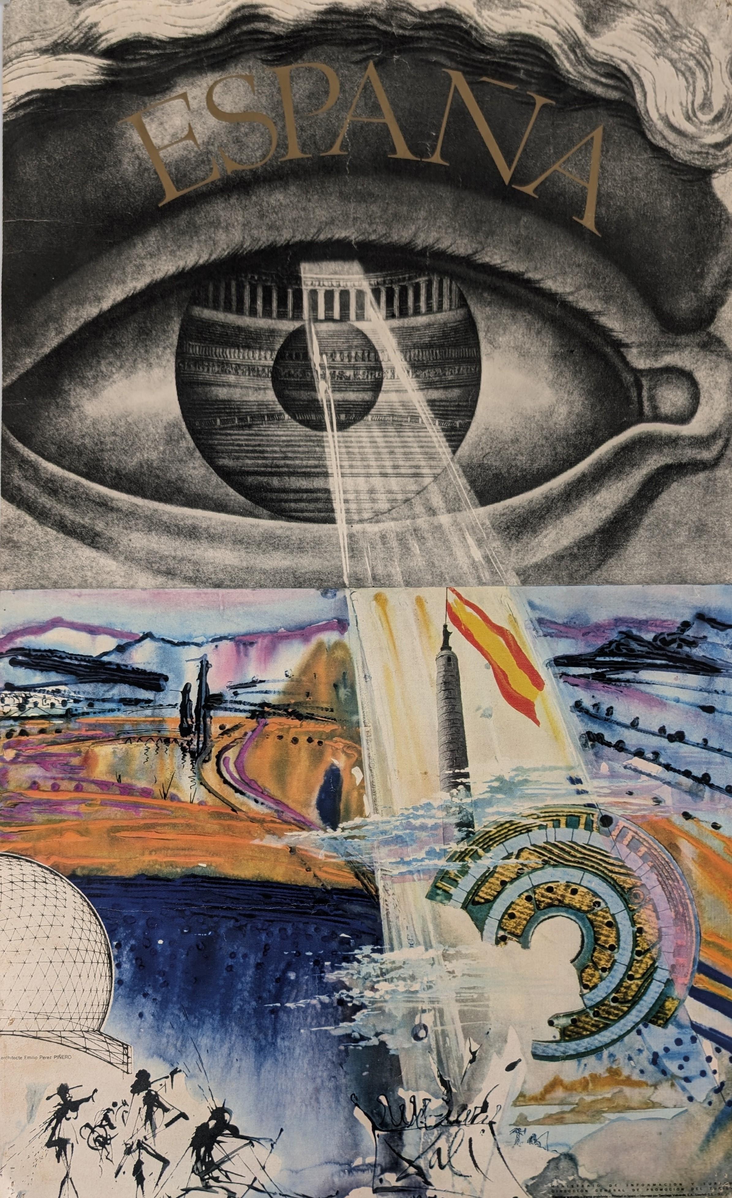 Vintage Tourist Poster Spain by Salvador Dali, 1970s In Good Condition In Benalmadena, ES