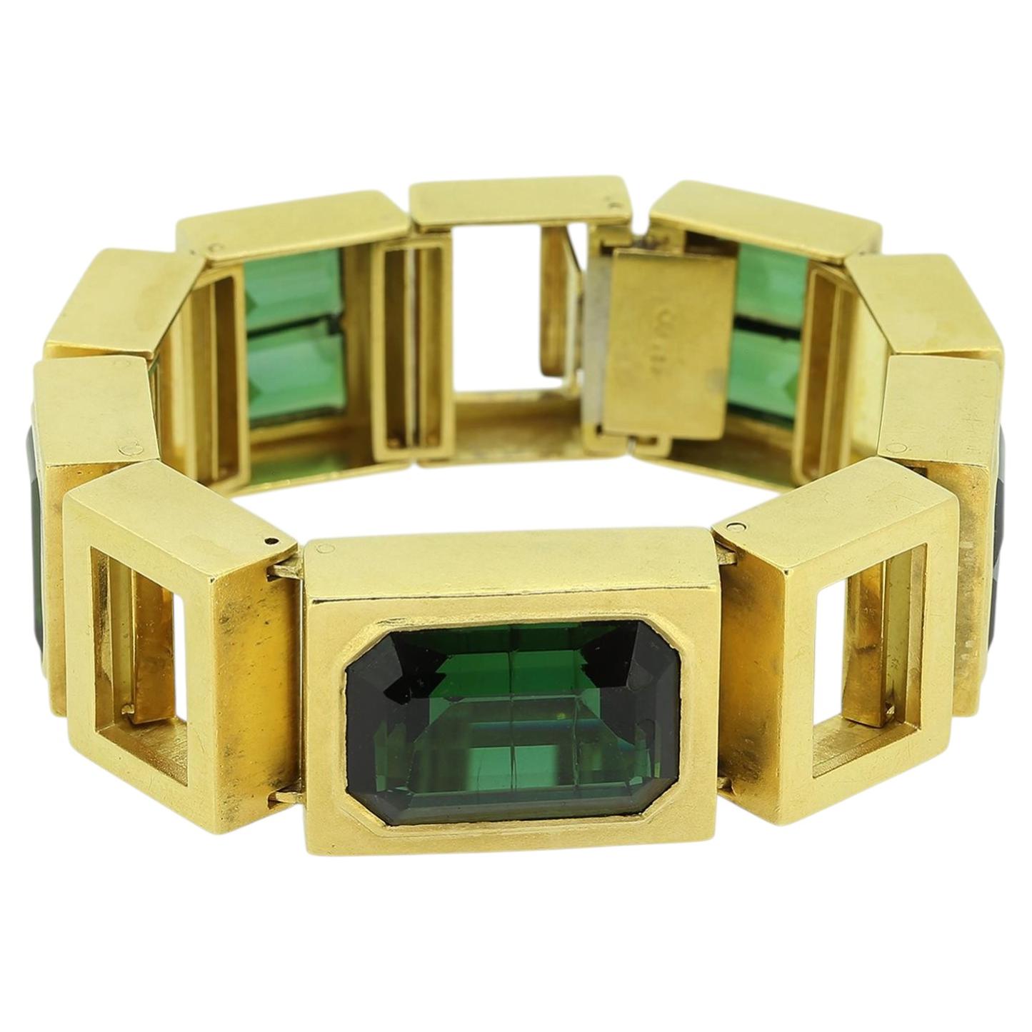 Vintage Tourmaline Abstract Bracelet For Sale