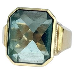 Vintage Tourmaline and 14 Carat Gold Signet Ring