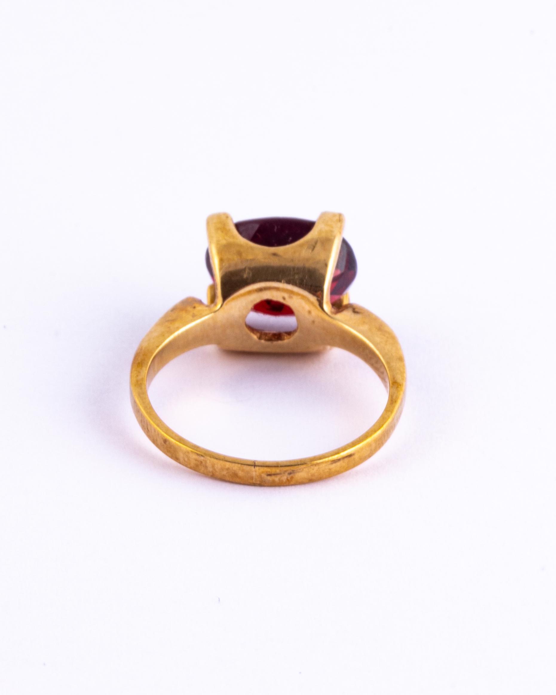 Oval Cut Vintage Tourmaline and 9 Carat Gold Ring