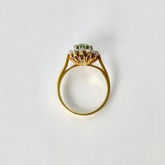Vintage Tourmaline and Diamond 18 Carat Gold Cluster Ring