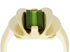 Vintage 2.05Ct Tourmaline and Yellow Gold Cocktail Ring