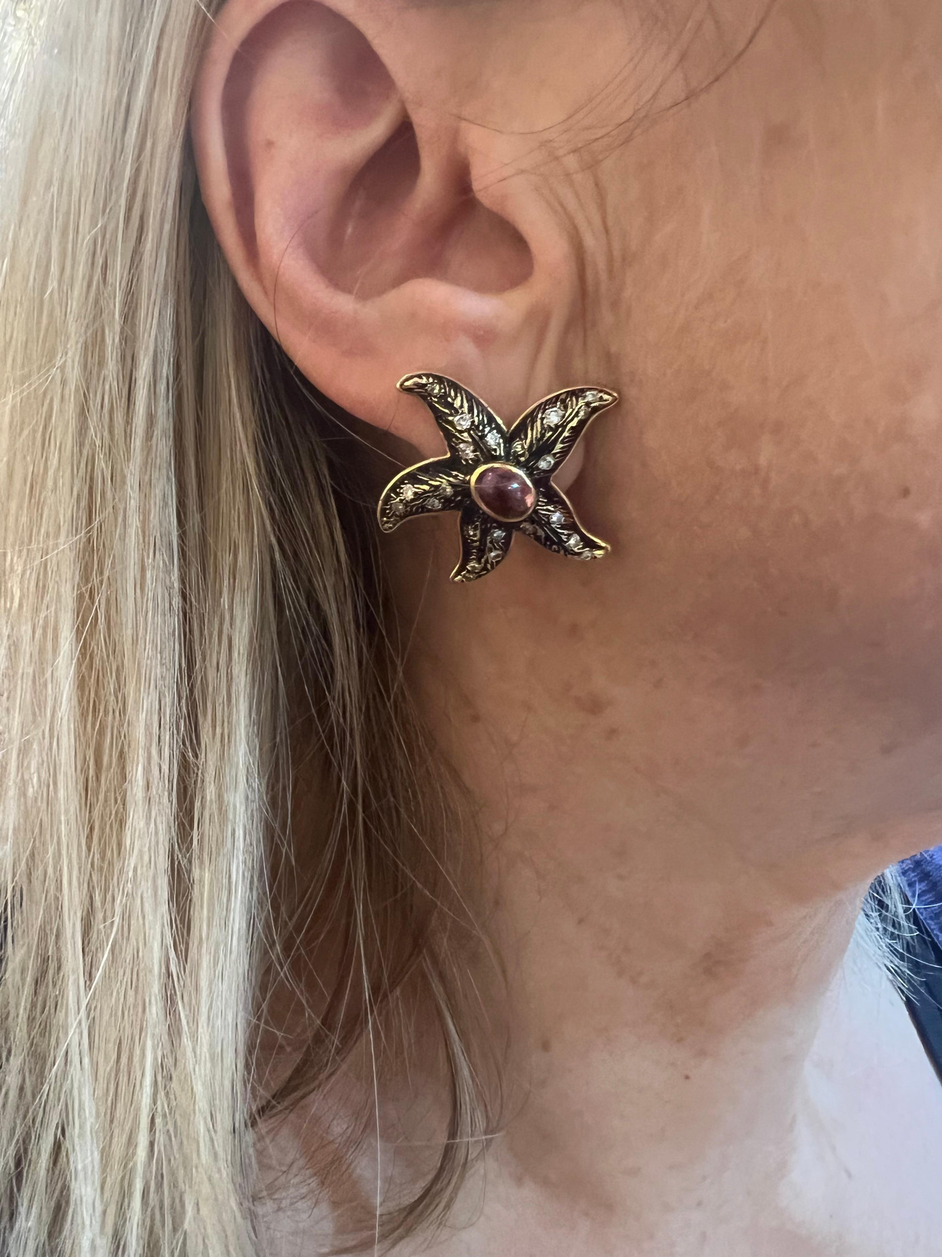gold starfish earrings zara