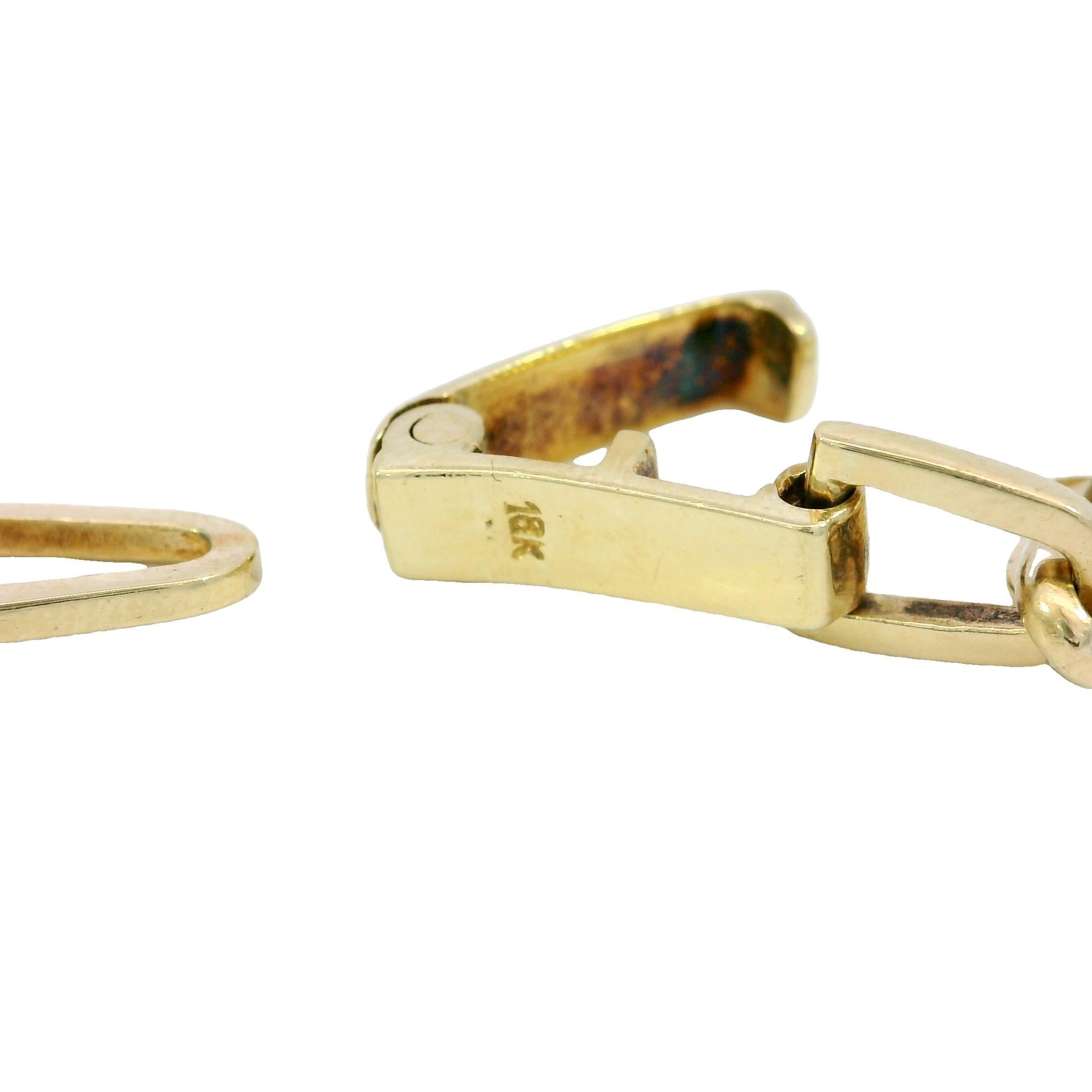 Vintage Tourmaline Paperclip Link Necklace 18K Yellow Gold 18.75