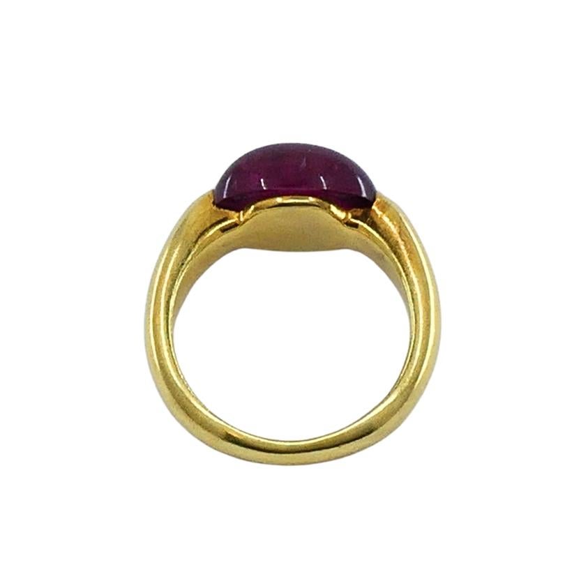 Vintage Tourmaline Ring 18k Gold Estate Jewelry en vente 3