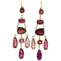 Vintage H Stern Tourmaline Yellow Gold Earrings Dangle