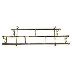 Vintage Towel or Small Coat Rack in Brass and Gold Chrome