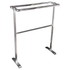 Antique Towel Rail, French, Chromed Brass, Valet, Drying Stand, Art Deco, C.1930