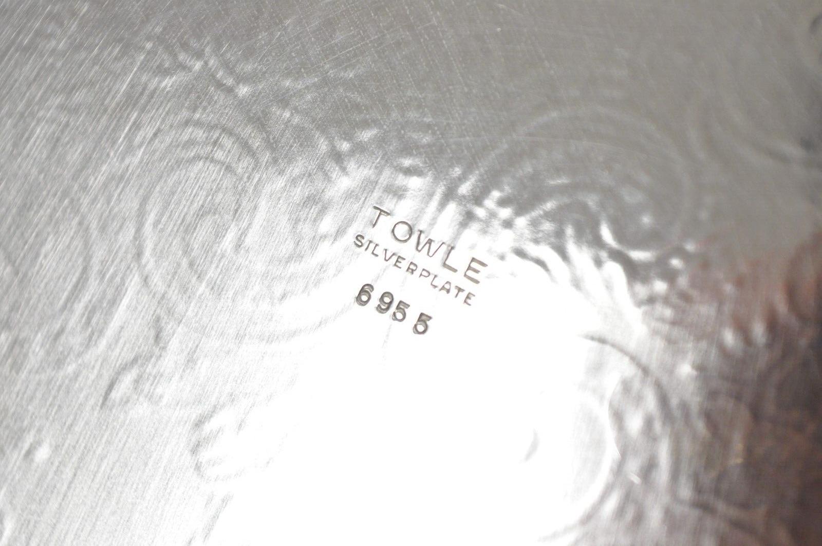 Towle 6955 grand plateau de service ovale victorien plaqué argent en vente 4