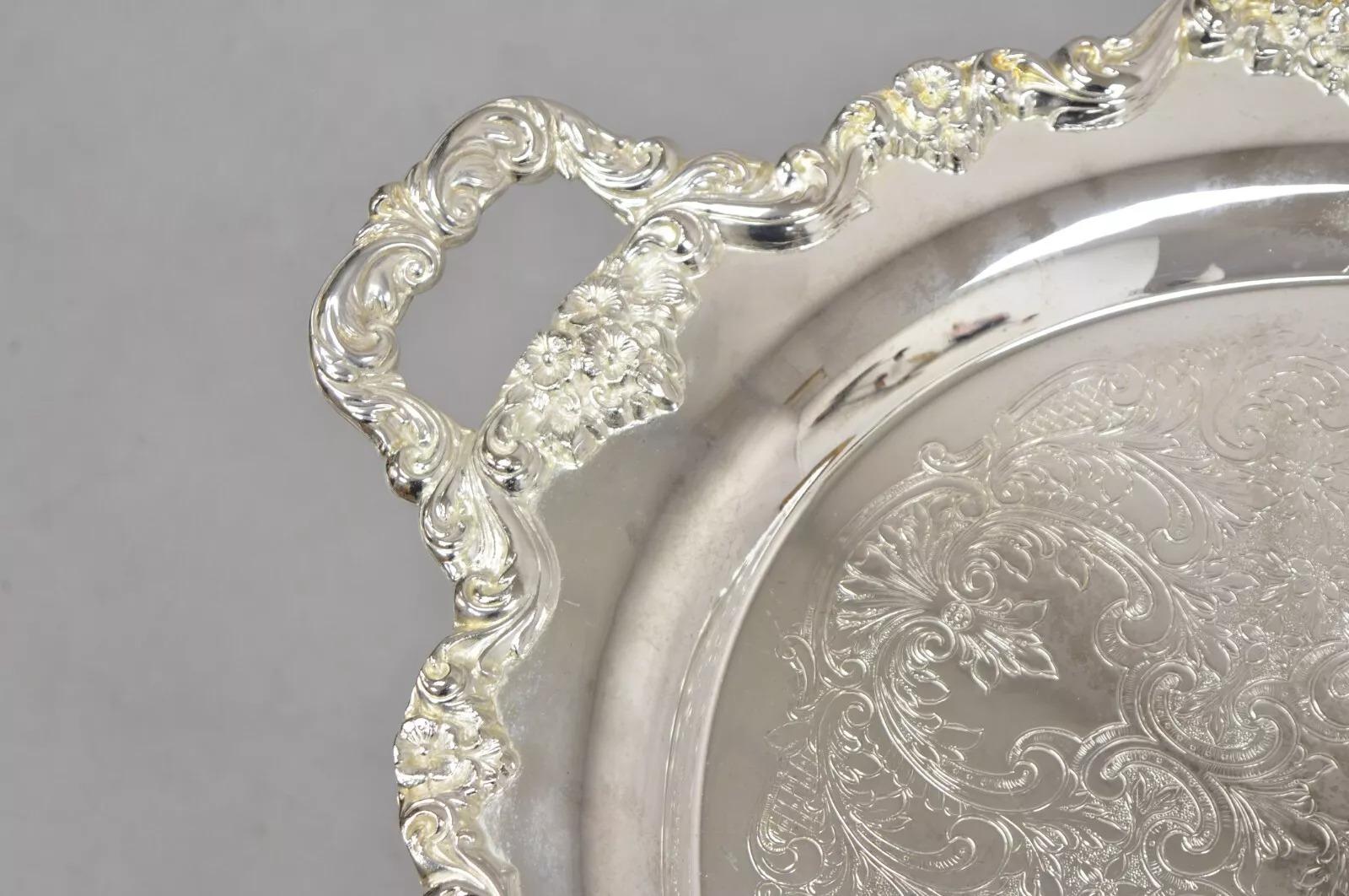 Vintage Towle großen verzierten viktorianischen Oval versilbert Servierplatte Tablett im Zustand „Gut“ im Angebot in Philadelphia, PA