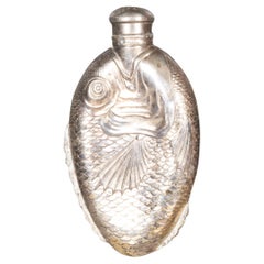 Vintage Towle Silver Plated Fish Flask