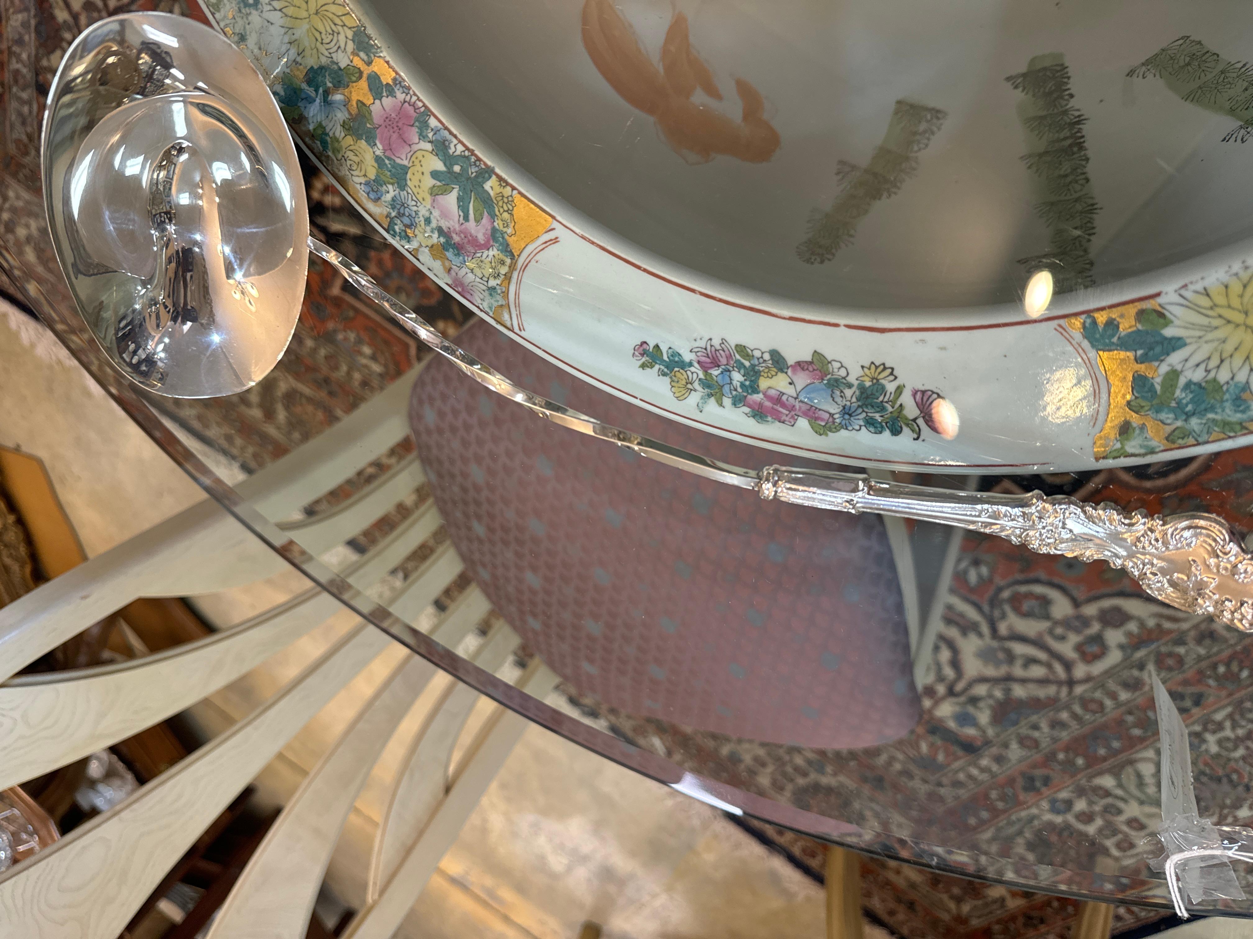 Vintage Towle Silverplate Punch Bowl - 20 cups , Ladle 7