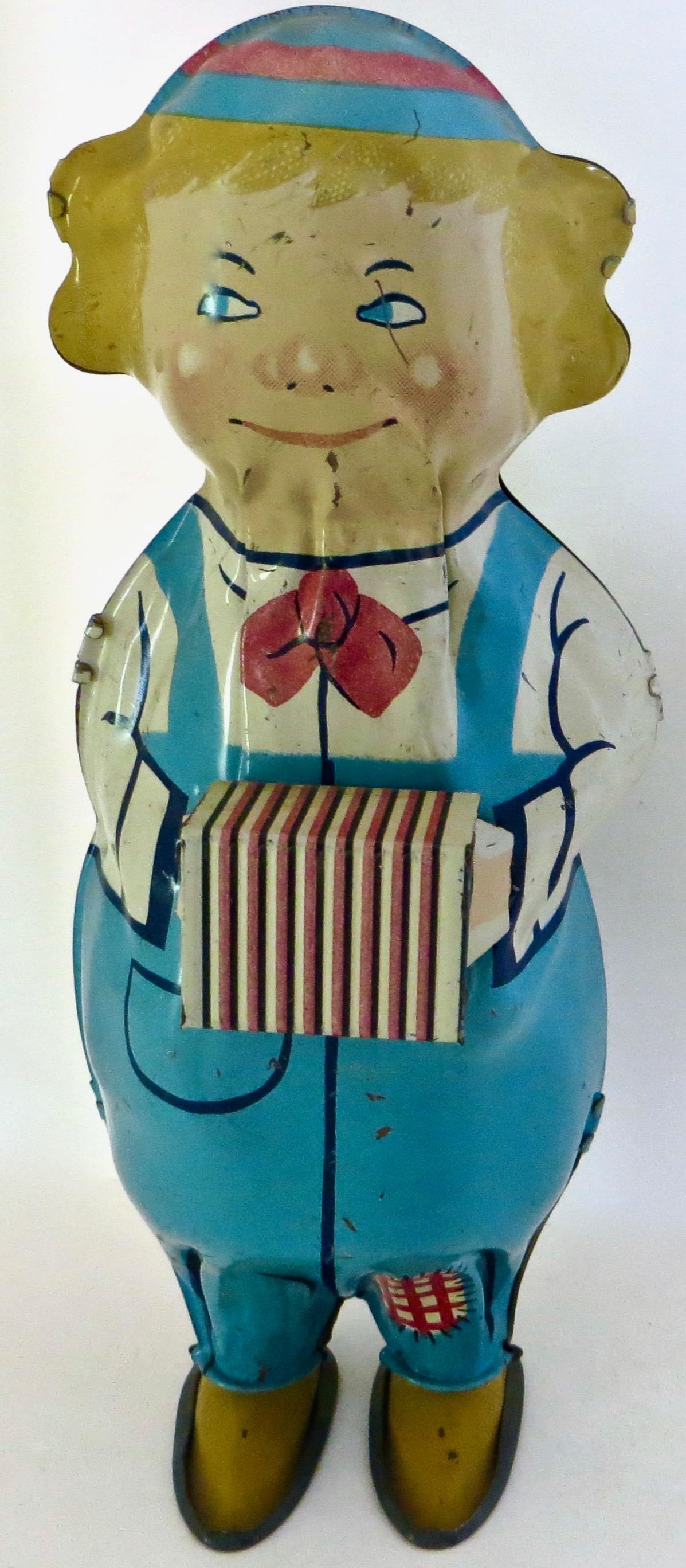 Mid-20th Century Vintage Toy by Lindstrom Dancing Dutch Boy Playing Accordion American Circa 1930 For Sale