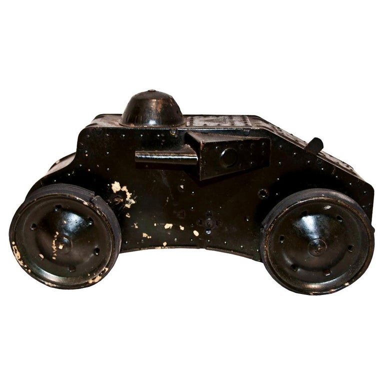 Vintage Toy Car, Military Wind Up TriAng Tiger Tank, Lines Bros Ltd., 1930s For Sale at 1stDibs