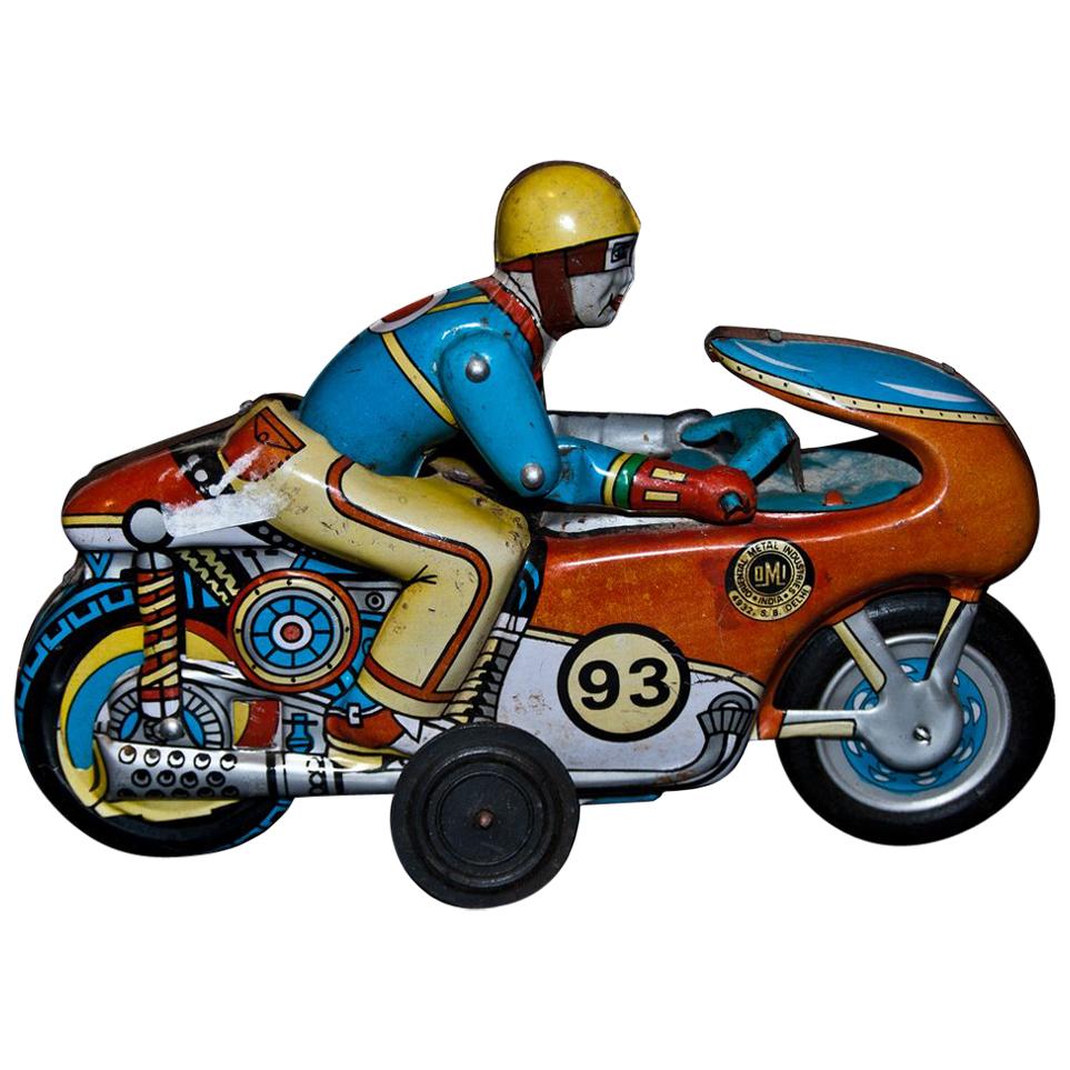 Vintage-Spielzeug-Motorrad von Oriental Metal Industries:: Indien:: 1970er Jahre