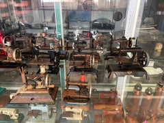 Vintage Toy Sewing Machine Collection Featuring Singer, Vulcan, Regina, Elna, an