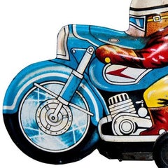 Vintage Toy, Small Motorcyclist, Made in Japan, 1960s