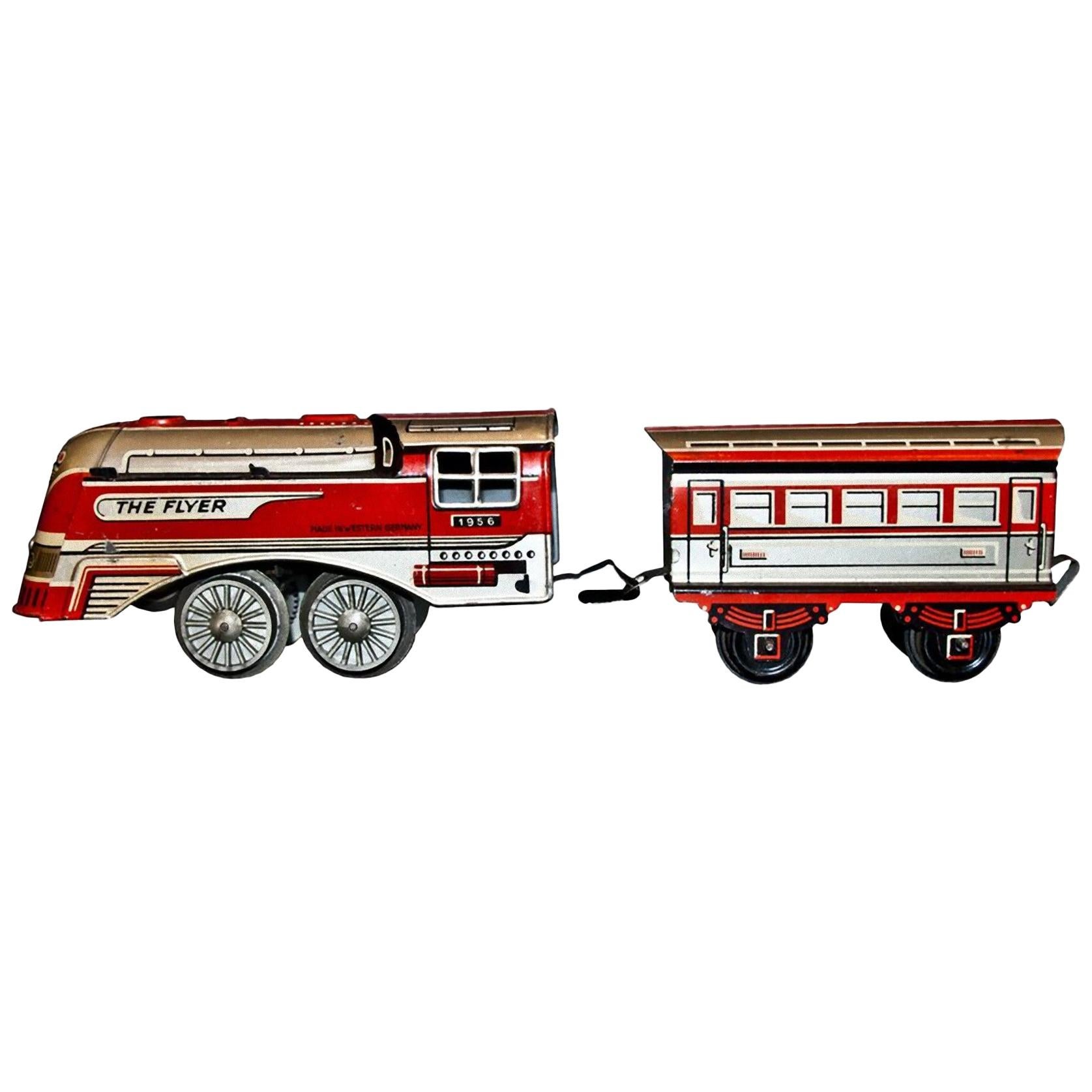 Vintage Toy:: The Flyer 1956 Lokomotive und Wagen:: 1956 im Angebot