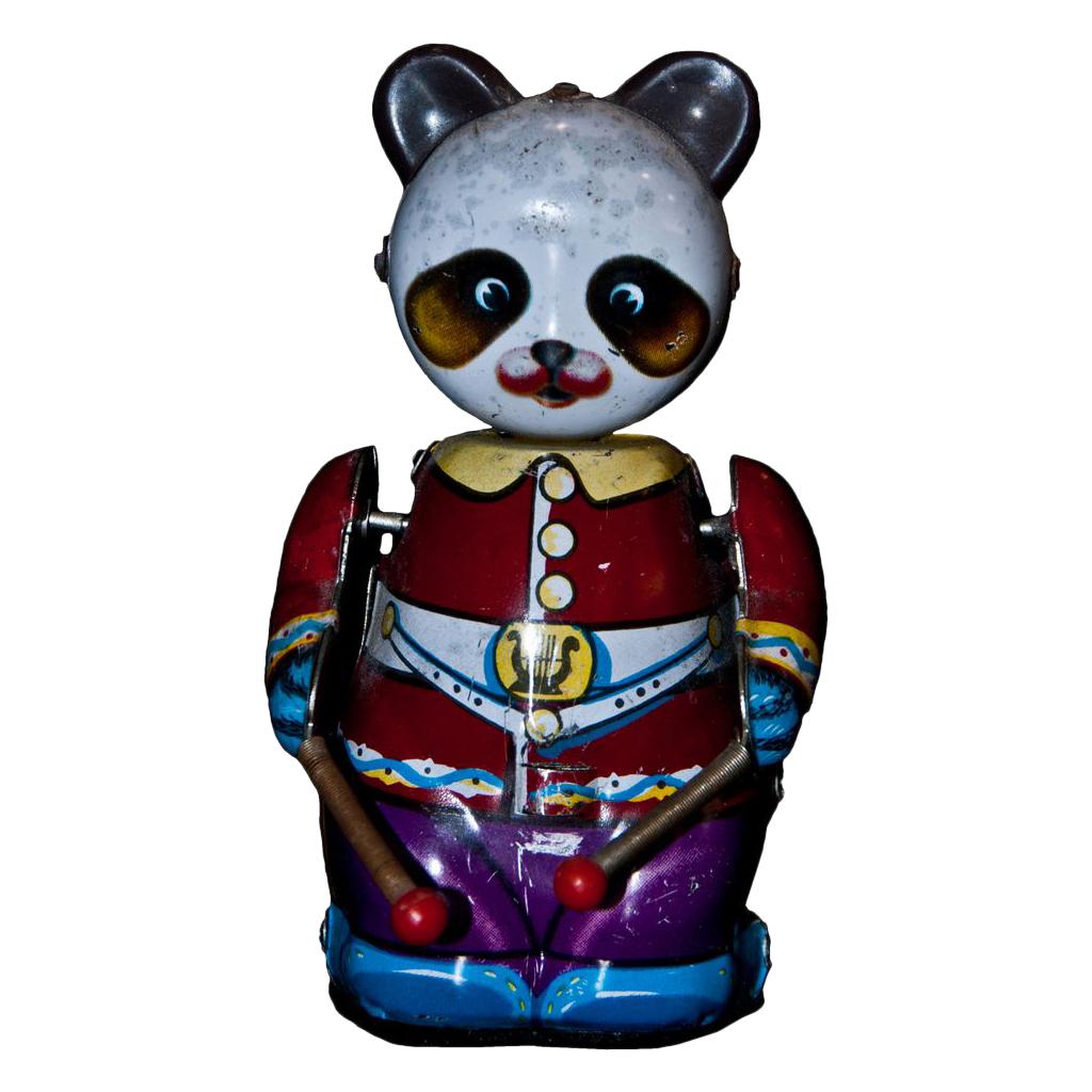 Joueur Panda à bascule vintage, fabriqué en Chine, 1970