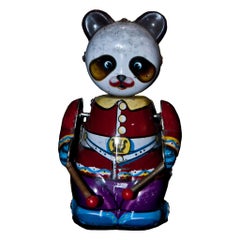 Vintage Toy, Wind up Drummer Panda, Made in China, 1970s