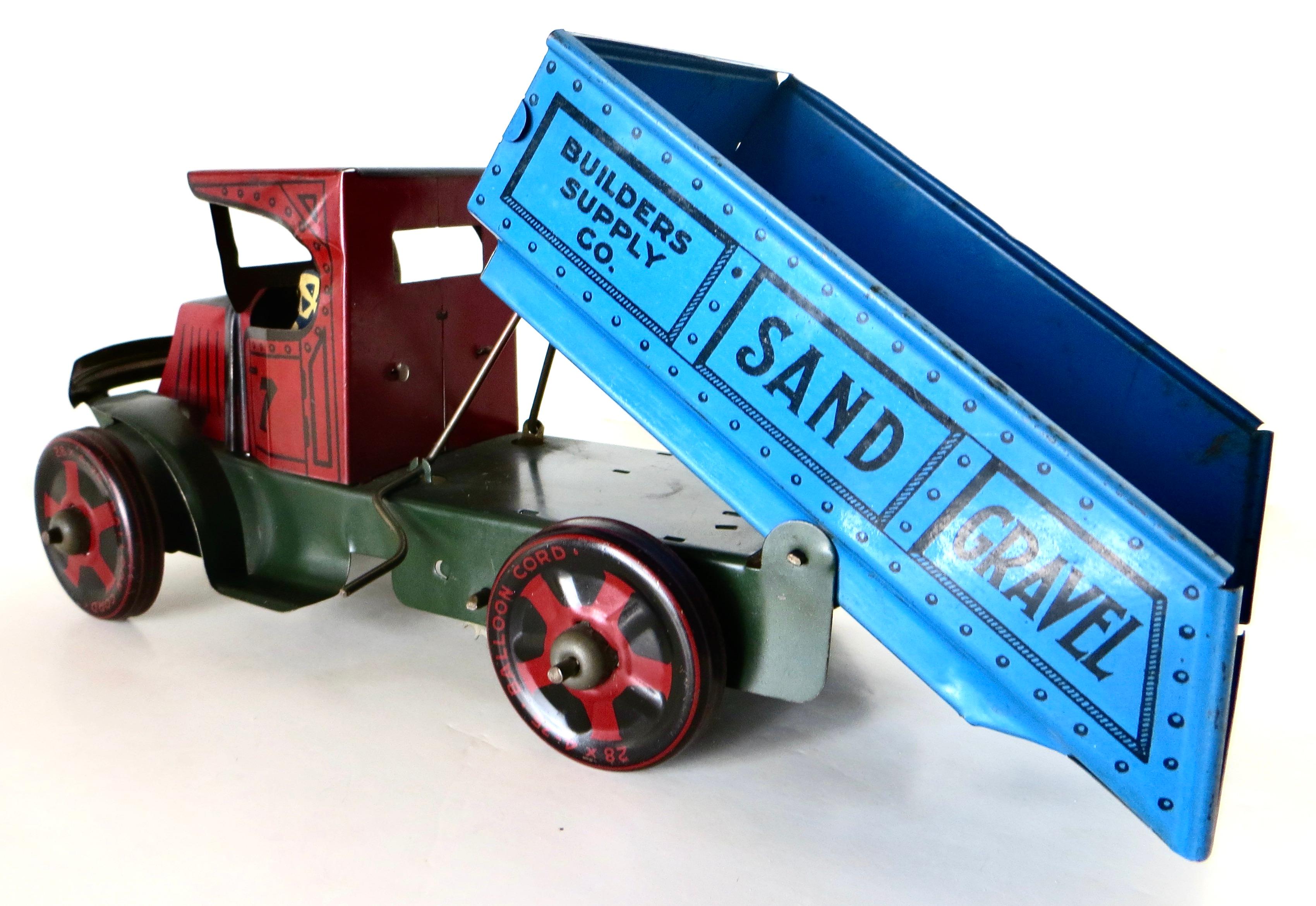 Truck Wind-Up Dump Truck de The Marx Toy Company, N.Y. Américain vers 1930 Bon état - En vente à Incline Village, NV