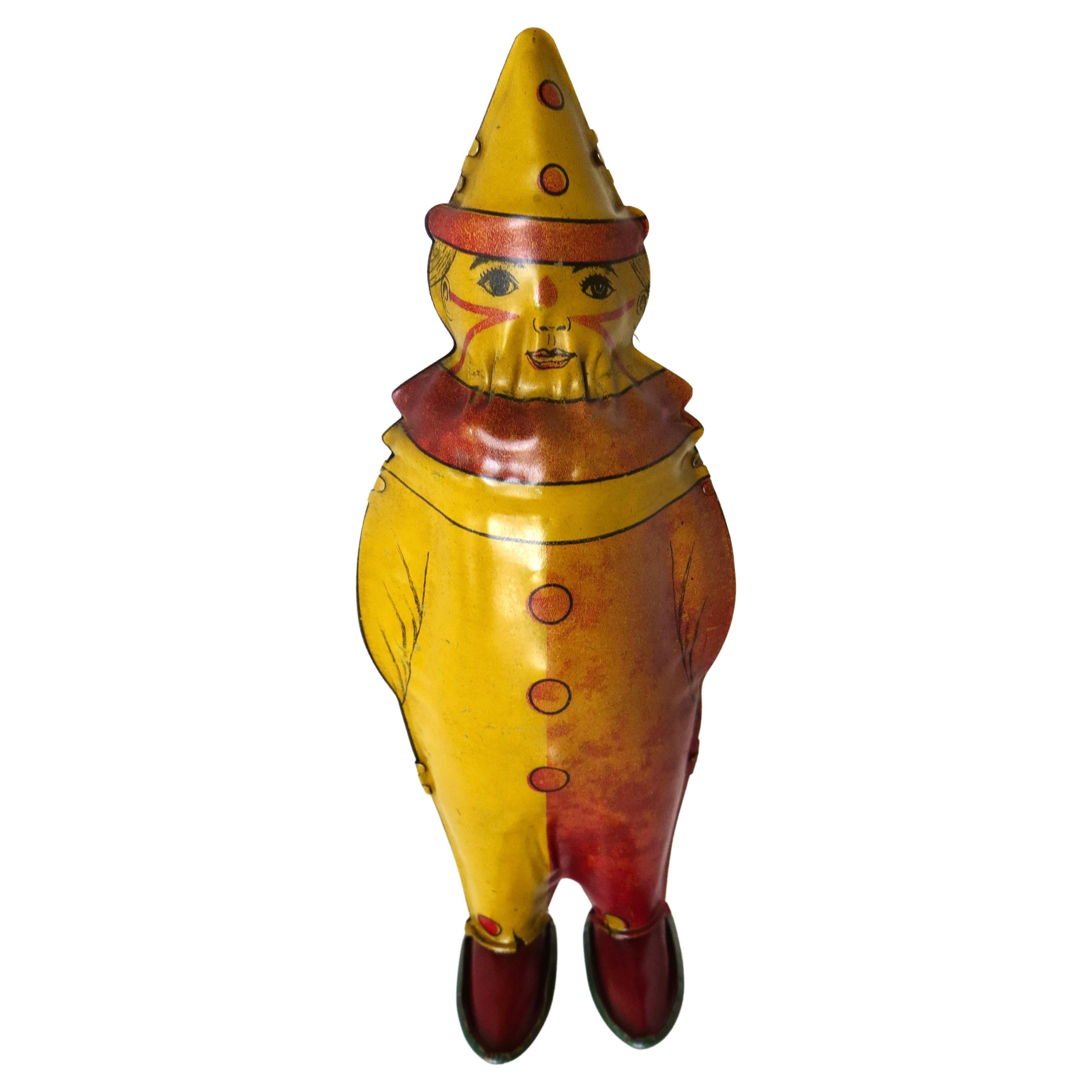 Vintage Toy Wind-Up "Johnny" The Dancing Clown by Lindstrom Toy Co., Circa 1930 For Sale