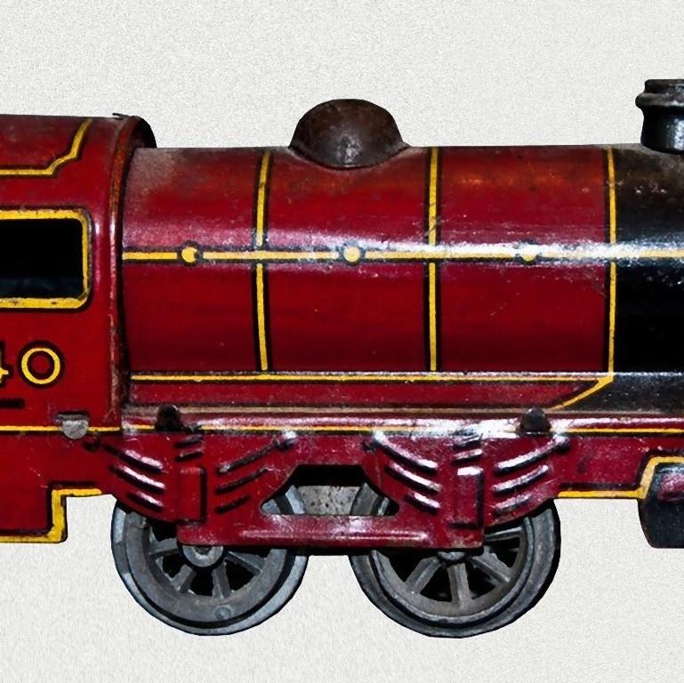 Vintage Toy:: Aufzieh-Lokomotive Wells-Brimtoy 7040:: von Wells-Brimtoy:: 1930er Jahre im Zustand „Gut“ im Angebot in Roma, IT