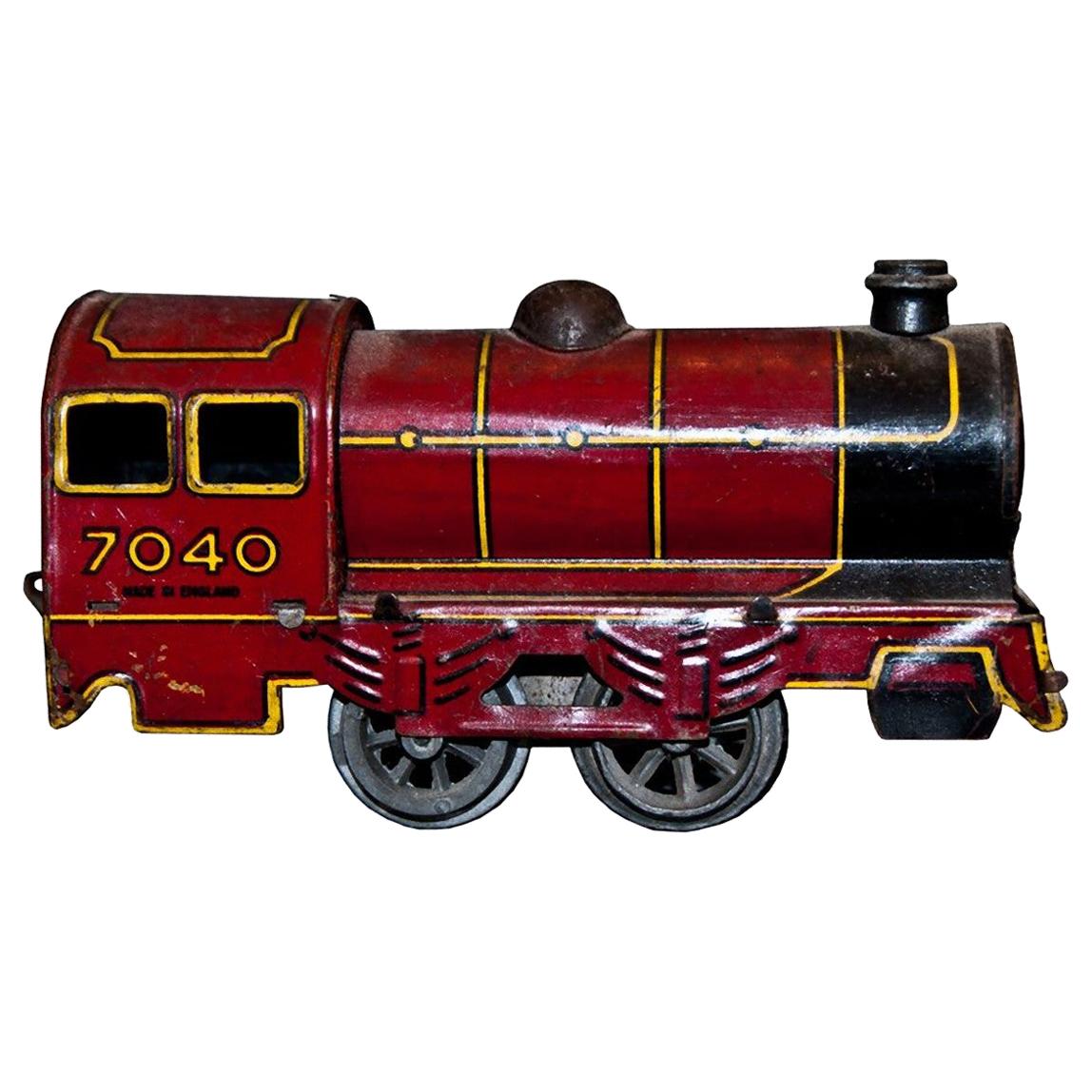 Vintage Toy:: Aufzieh-Lokomotive Wells-Brimtoy 7040:: von Wells-Brimtoy:: 1930er Jahre