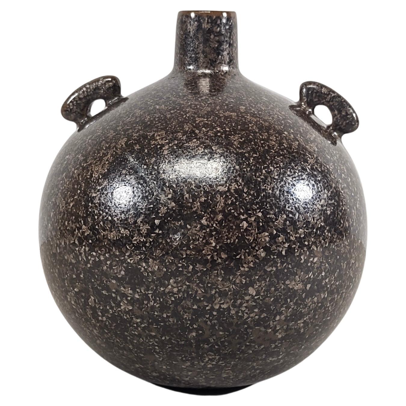 Vintage Toyo Japan Crystalline Glaze Ceramic Bulb Vase For Sale