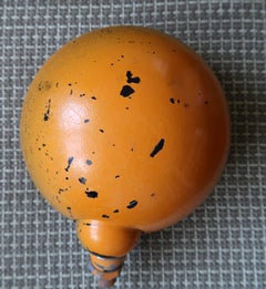 Vintage Tractor Headlight: 1960s Czechoslovakia, Orange, 17cm Diameter, 1J185