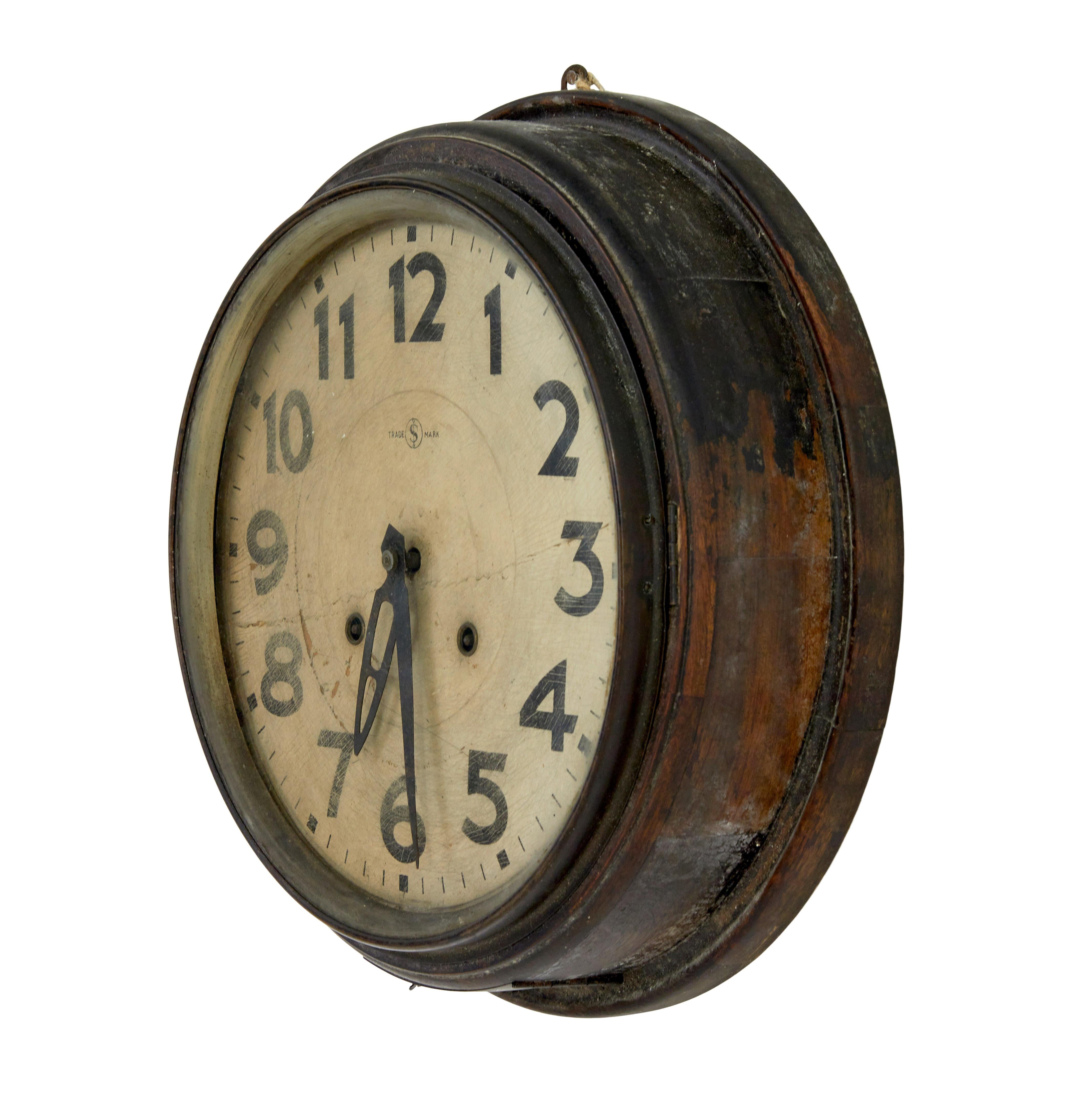 Vintage trade s mark Japanese Tokyo wall clock In Good Condition For Sale In Debenham, Suffolk