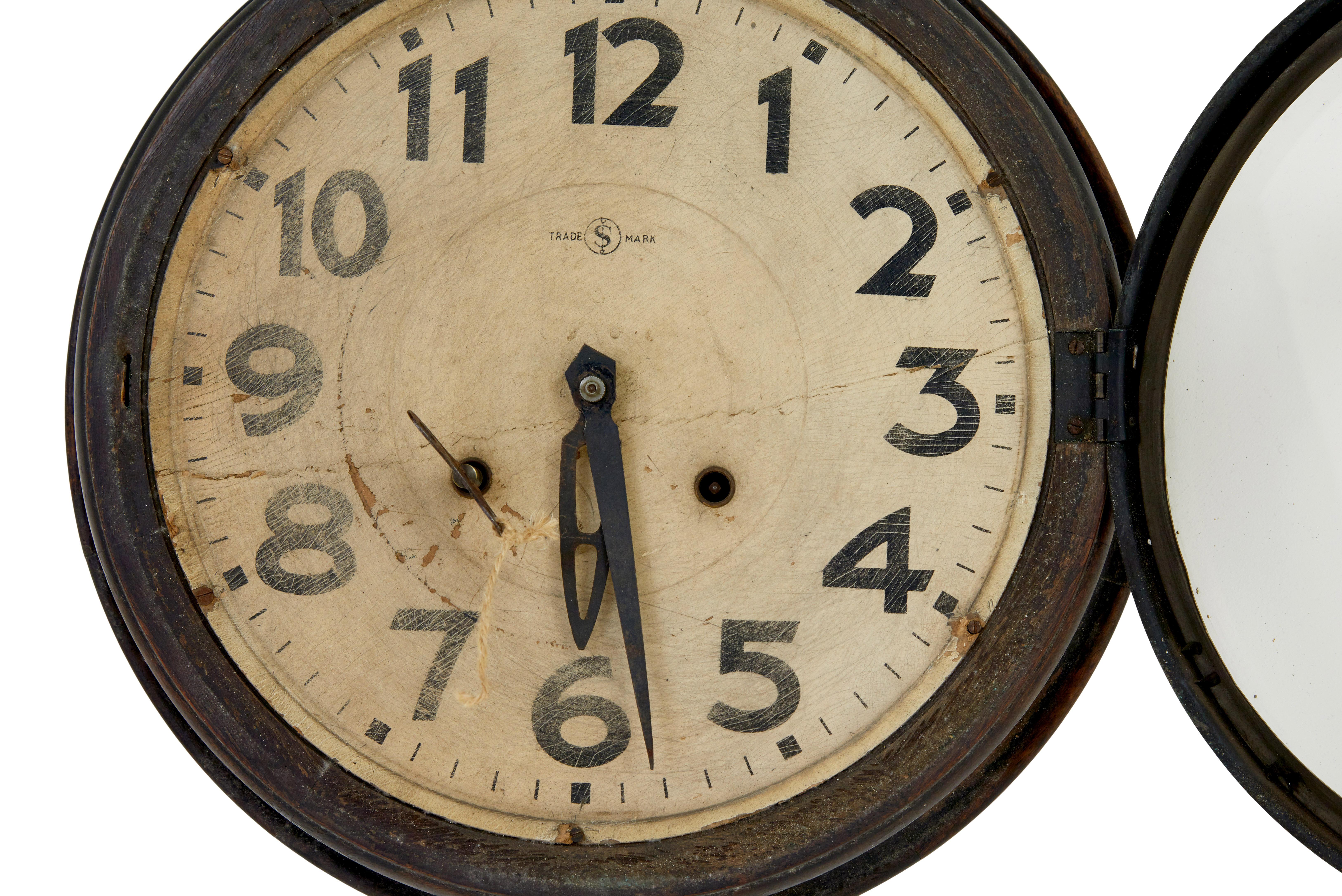 20th Century Vintage trade s mark Japanese Tokyo wall clock For Sale