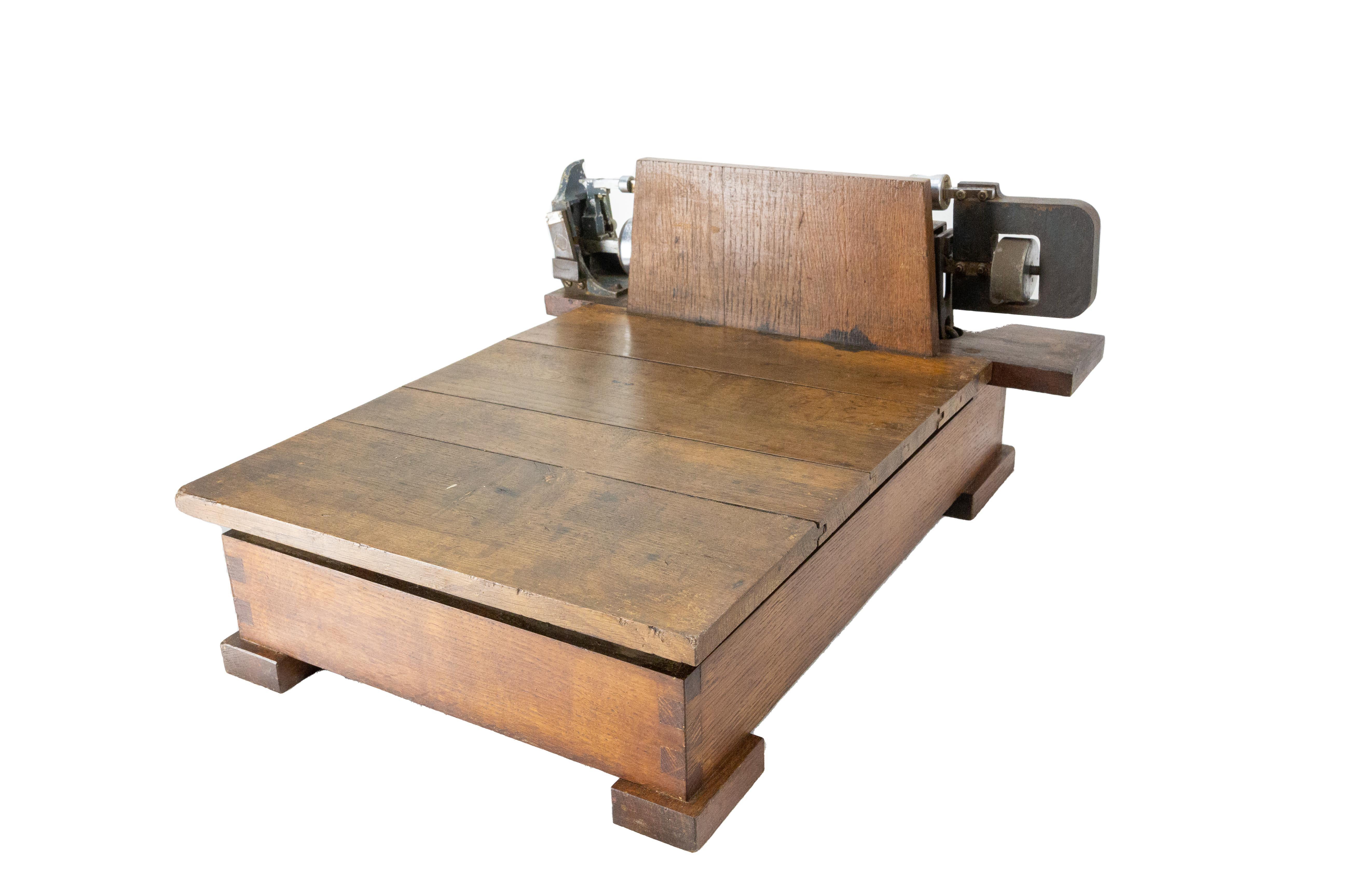 Oak Vintage Trade Scale Wood and Metal, France, circa 1940 For Sale