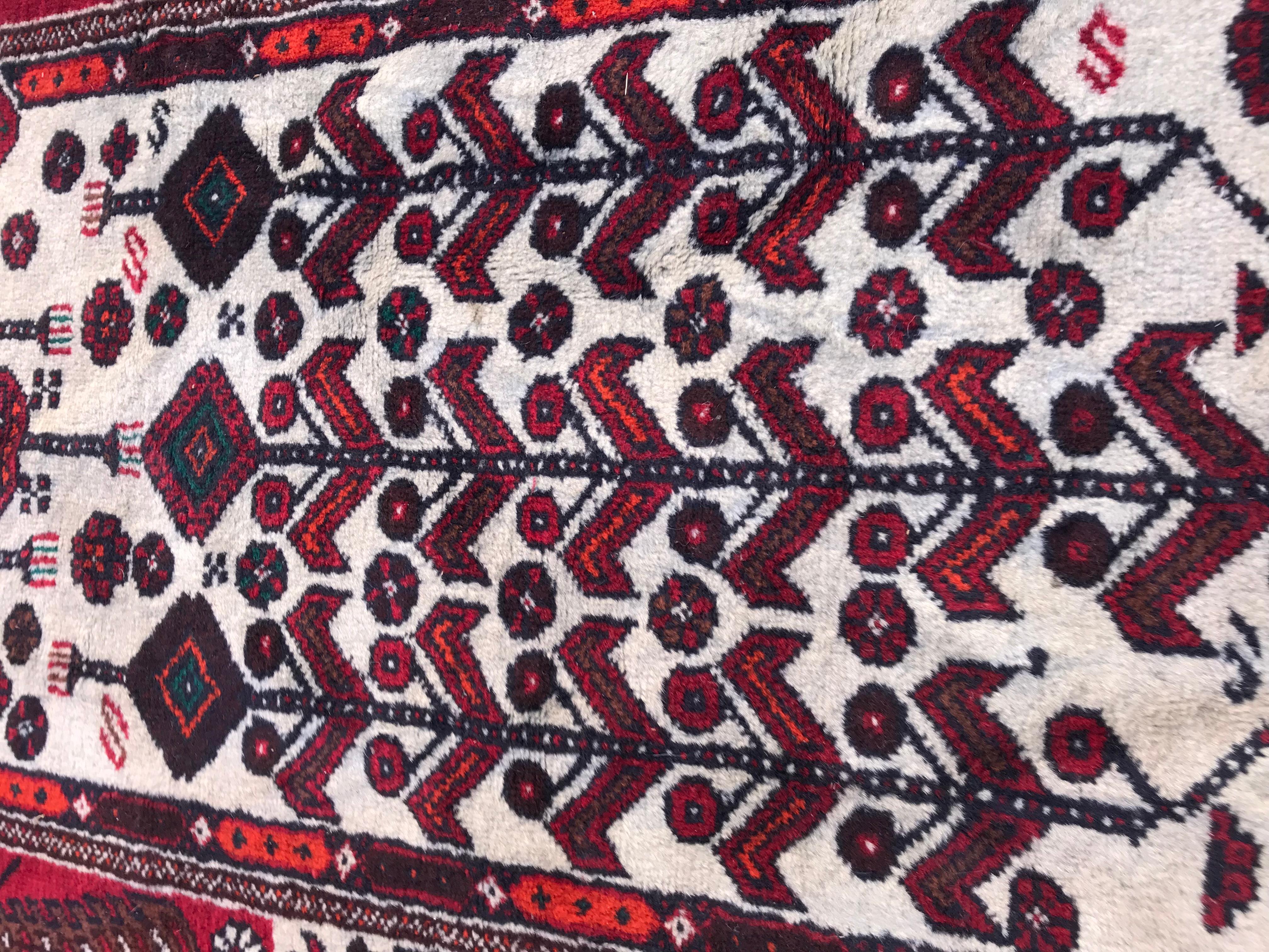 Wool Vintage Traditional Afghan Baluch Rug