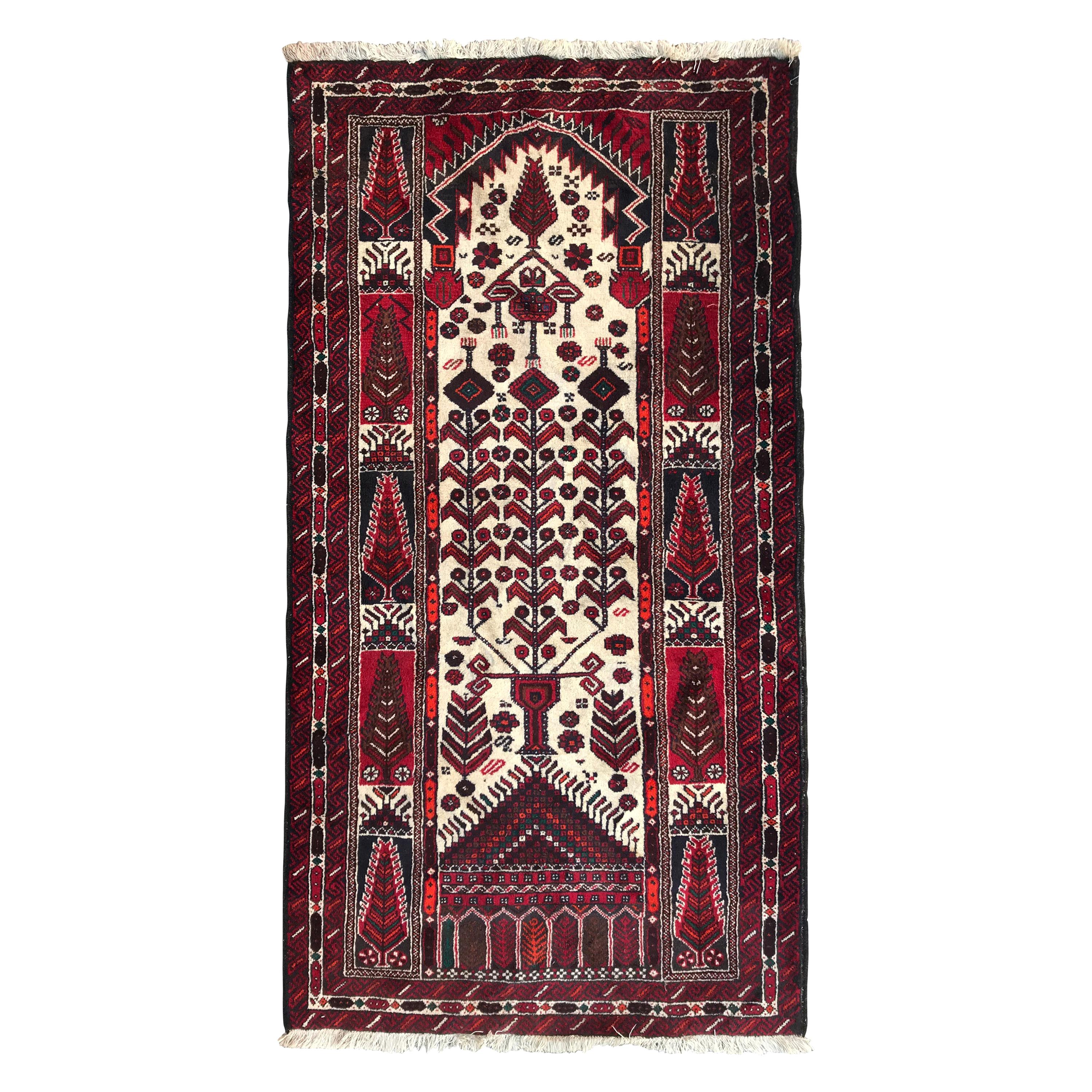 Vintage Traditional Afghan Baluch Rug For Sale at 1stdibs