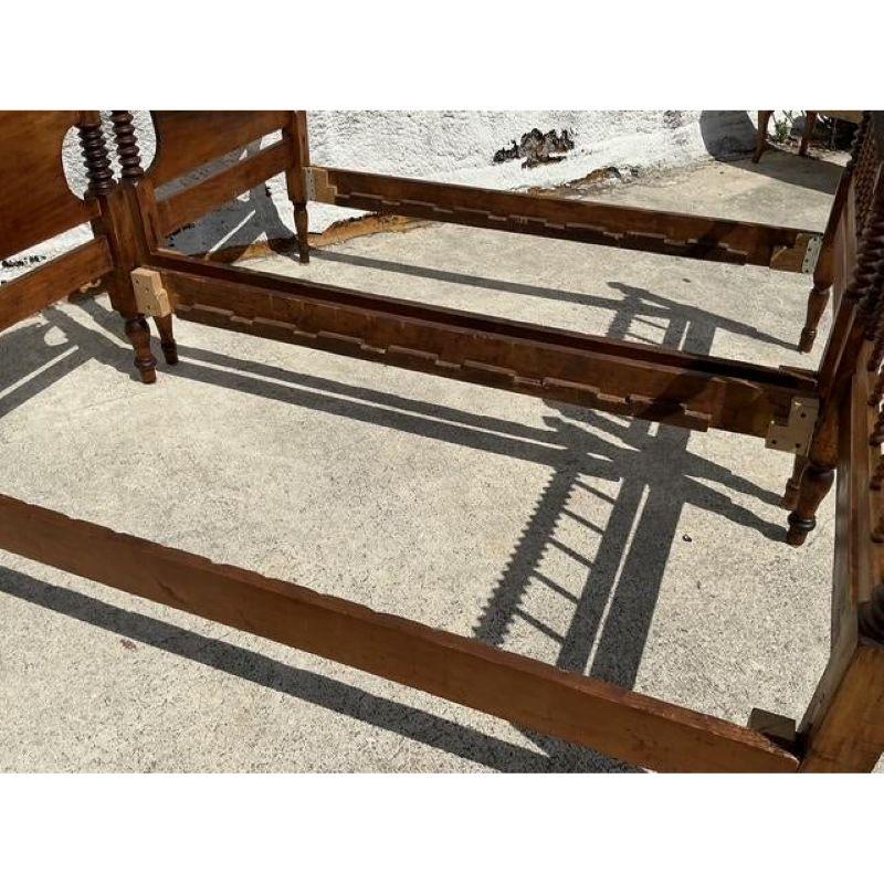 Wood Vintage Traditional Barley Twist Twin Bed Frames - A Pair For Sale