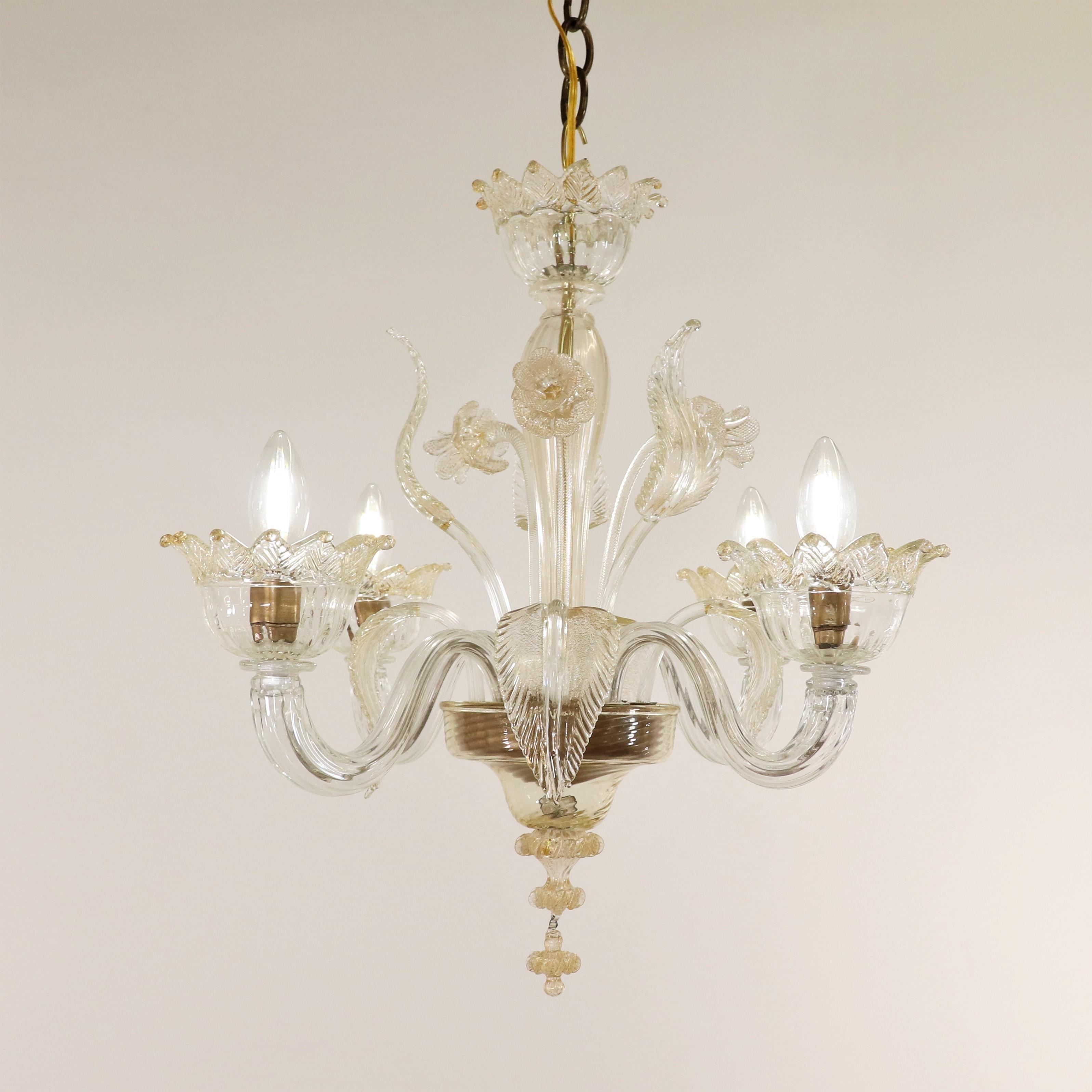Italiano Vintage Traditional Baroque Style Floral 24K Gold Infused  Cristallo Murano Cha in vendita