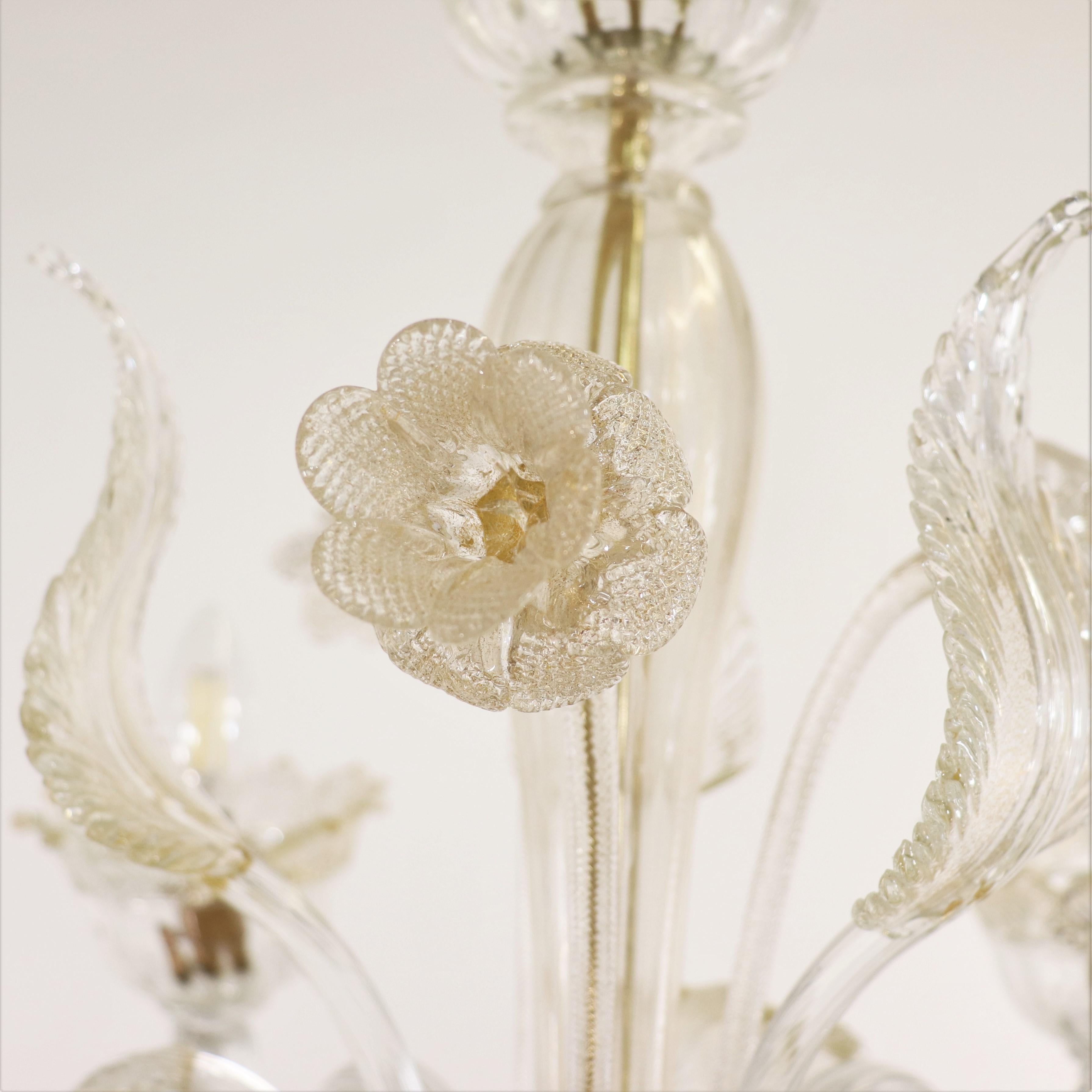 XX secolo Vintage Traditional Baroque Style Floral 24K Gold Infused  Cristallo Murano Cha in vendita
