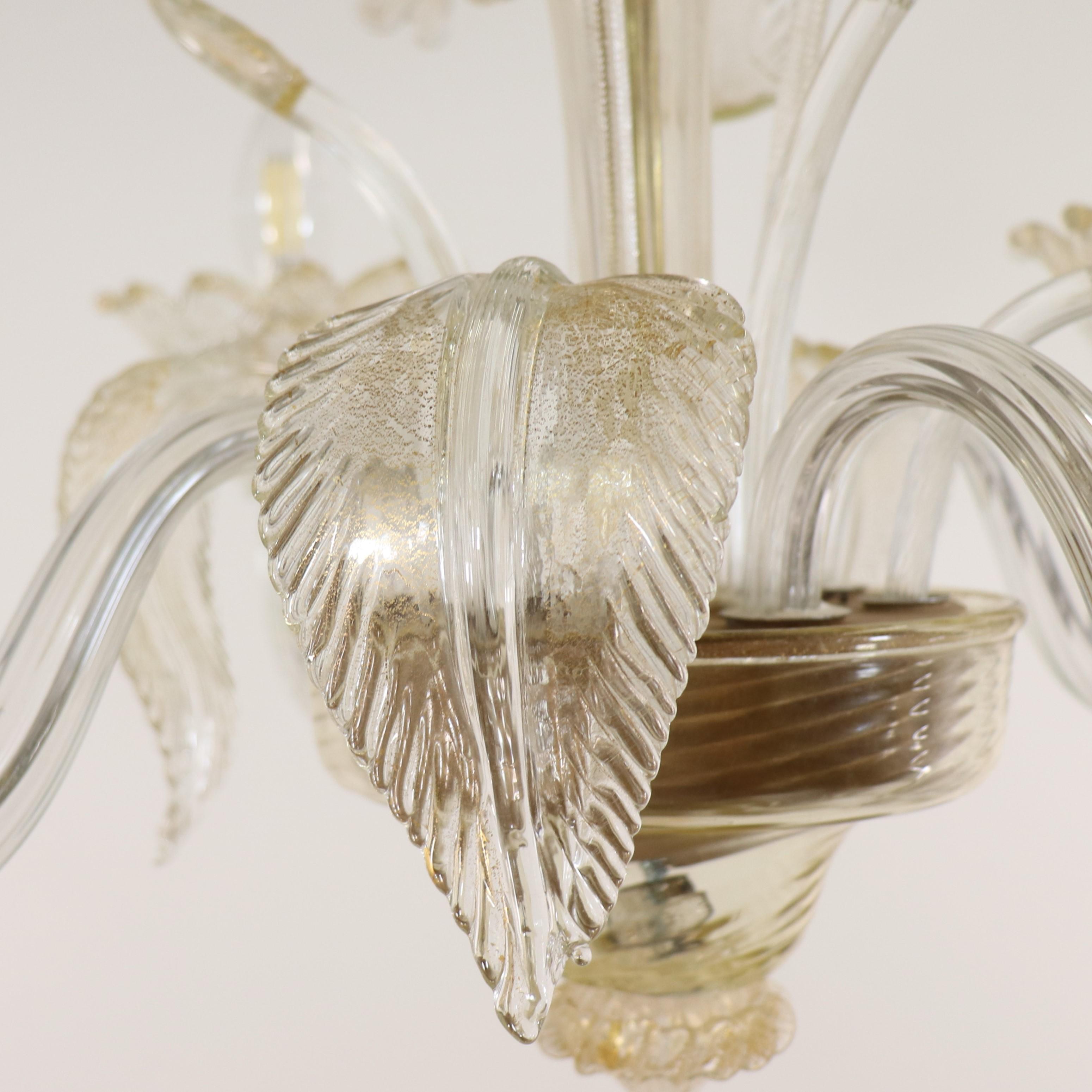 Vetro soffiato Vintage Traditional Baroque Style Floral 24K Gold Infused  Cristallo Murano Cha in vendita