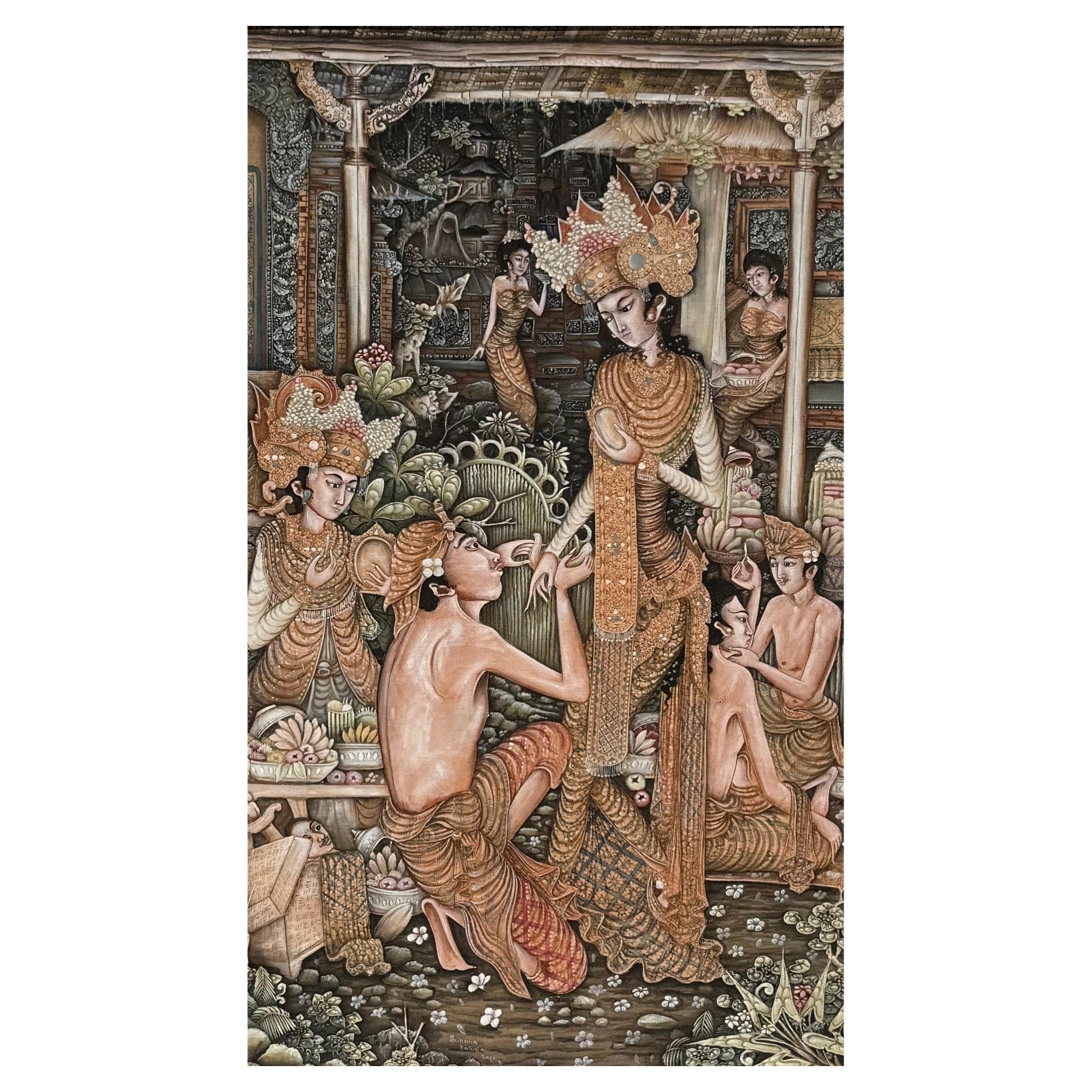 Vintage Traditional Batuan Gambuh Painting by Sudana of Batuan, Bali